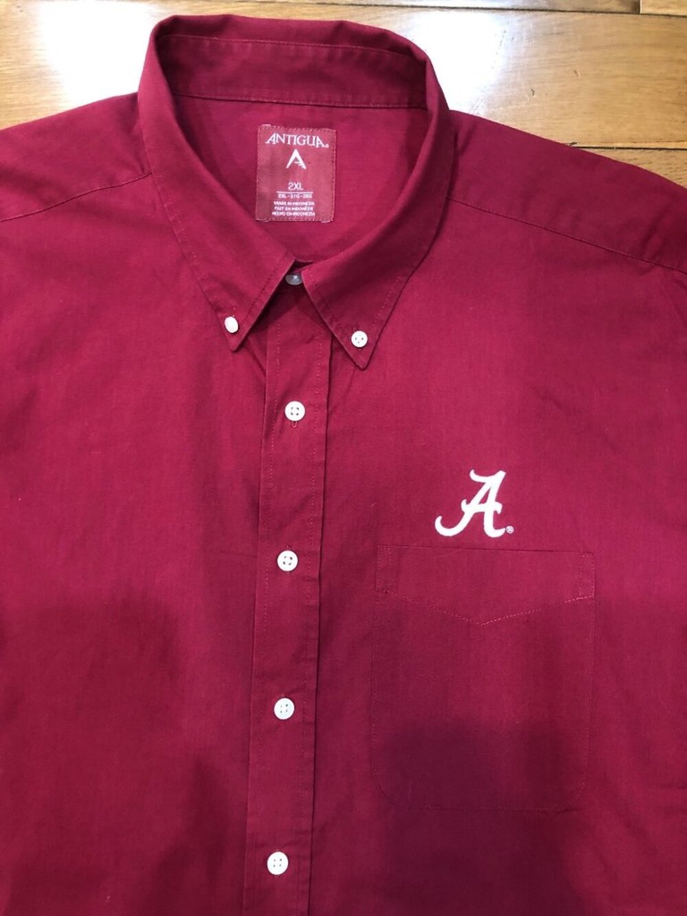 Antigua Alabama Crimson Tide Men's 2XL Button Down Shirt Red Long Sleeve Woven